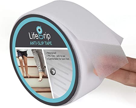 LifeGrip Anti Slip Transparent Anti Slip Tape, 2 inch by 30 feet, Non-Slip Traction Grip Tape to Tubs, Boats, Stairs, Clear, Soft, Comfortable for Bare feet (2" X 30')