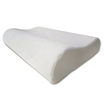 FY-Living Memory Foam Cervical Contour Pillow for Neck Pain, Antimicrobial Cover, Queen, 1-Pack