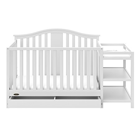 Graco Solano 4-in-1 Convertible Crib and Changer with Drawer, White