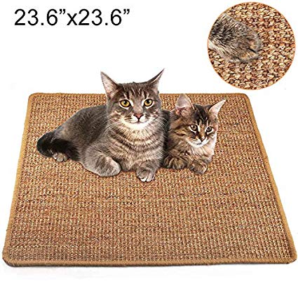 25.6"x 15.7" Cat Scratcher Mat, Natural Sisal Cat Scratching Mat, Cat Scratching Pad for Cat Grinding Claws & Protecting Furniture