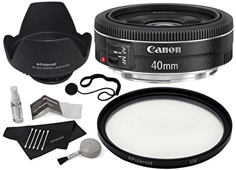 Canon EF 40mm f/2.8 STM Lens   Polaroid Optics 52mm Multi-Coated UV Protective Filter   Deluxe Polaroid Accessory Kit