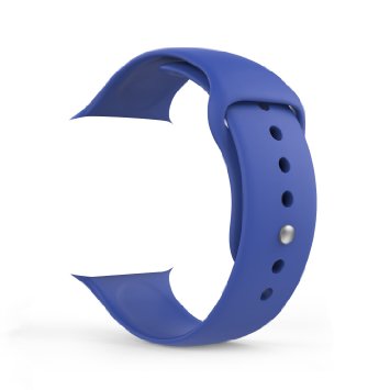 Apple Watch Band, MoKo Soft Silicone Replacement Sport Band for 42mm Apple Watch Models, Royal BLUE (3 Pieces of Bands Included for 2 Lengths, Not Fit 38mm version 2015)