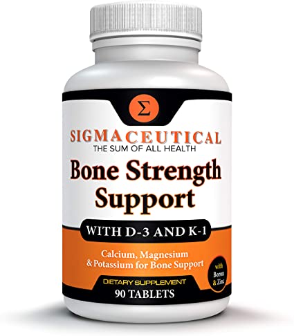 Bone Strength Calcium Magnesium Supplement - Bone Health Boron Supplement - Calcium Citrate w/Vitamin D3 - Calcium Carbonate - 90 Tablets