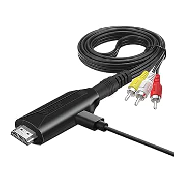 Wiistar HDMI to RCA Converter, HDMI to AV Composite 3RCA CVBS Audio Video Converter Adapter 1080P Supports PAL/NTSC for TV Stick, Roku, TV Box, PC, Laptop, Xbox, HDTV