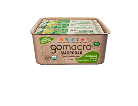 GoMacro MacroBar, Organic Vegan Nutrition Bar, Almond Butter   Carob, 24 Ounce