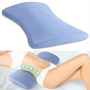 Lumbar Support Pillow for Bed Relief Back Pain: Lower Back Pillow for Sleeping - Memory Foam Waist Pillow - Back Wedge Bolster Pillow for Side, Back&Stomach Sleepers - Bed Rest Pillow for Car, Sofa