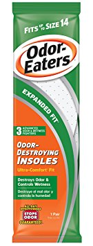 Odor-Eaters Odor Destroying Ultra Comfort Insoles, Fits Up to Size 14, Trim to Size - 1 pr