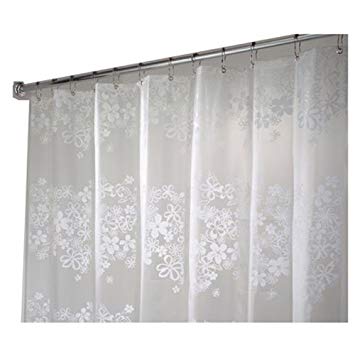 InterDesign Fiore Eva Shower Curtain, White, 72-Inch by 72-Inch