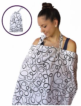 Nursing Cover for Breastfeeding Privacy EXTRA WIDE for Full Coverage - Breathable 100% Cotton , Stylish and High Quality - AZO Free
