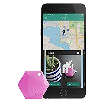 XY4  Key Finder - Bluetooth Item Finder, Phone Finder, Car Key Tracker Device - Key Locator Tags Find Lost Keys, Keychain, Smartphone, Wallet, Luggage (Pink)