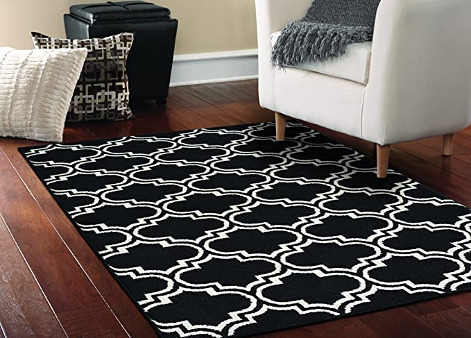 Garland Rug Silhouette Area Rug, 5 by 7-Feet, Black/White