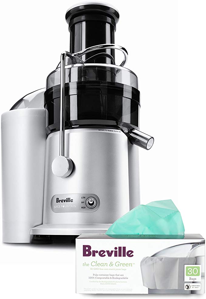 Breville Heavy-Grade Polymer Juice Fountain Plus with Pulp Container Bags