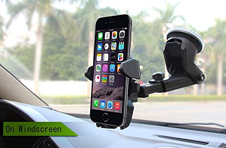 ZFITEI Universal Mobile Car Phone Holder 360 Degree Adjustable Window Windshield Dashboard Holder Stand GPS