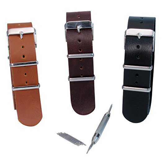Synthetic Leather strap with spring bar tool and 4 spring bars - Barron Watch Company [BWC]