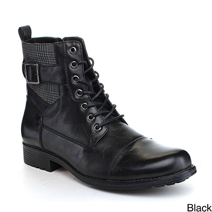 Arider Bull-3 Mens High-Top Lace Up Side Zipper Ankle Booties Casual Shoes