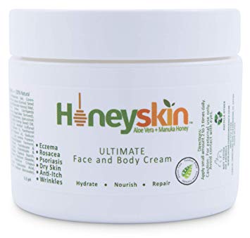 Face & Body Cream Moisturizer – with Nourishing Aloe Vera   Manuka Honey – Organic & Natural (2 oz/59 g)
