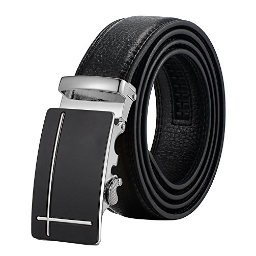Tiitc Mens Belt Genuine Leather Ratchet Belts for Men Automatic Buckle 1.38’’ Wide
