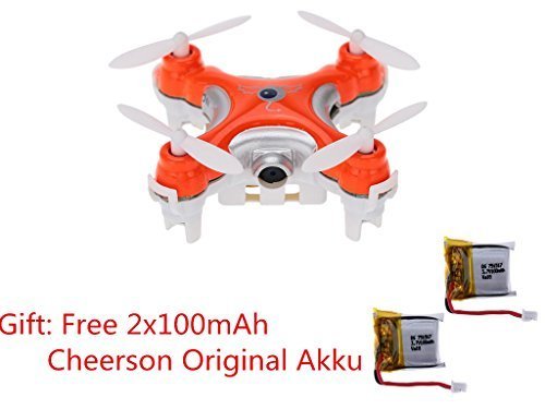 Cheerson Original Cheerson CX-10C 2.4G 6-Axis Gyro RTF Mini Drone With 0.3MP Camera Two Extral Battries-Orange