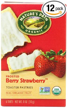 Nature's Path Organic Frosted Toaster Pastries, Berry Strawberry, 6-Count Boxes (Pack of 12)