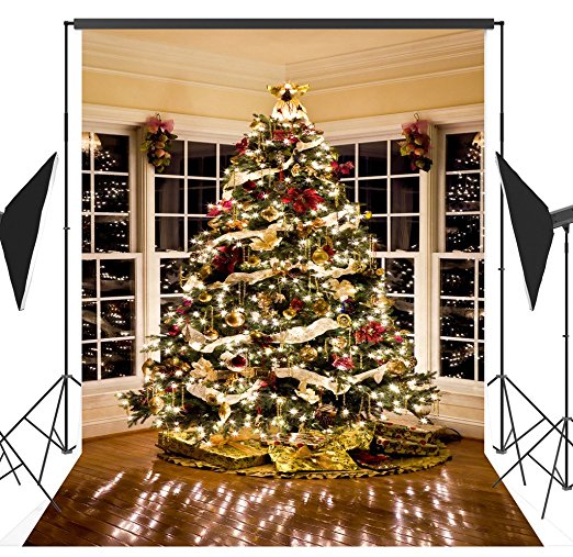 OUYIDA 5X7FT Christmas Tree Decorating Pictorial cloth Customized photography Backdrop Background studio prop CEM02