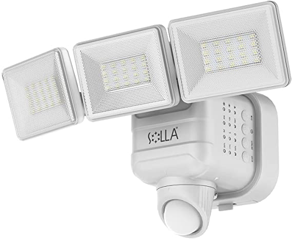 SOLLA Battery Operated Outdoor Lights, Dimmable Wireless Motion Sensor Security Lights, IP65 Waterproof Floodlights, 2-Year Warranty, White