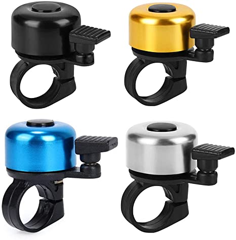 4Pcs Classic Bike Bell Set, 4 Colors Aluminum Alloy Bicycle Ring Bell for Most Bicycles, Loud Clear Sound Universal Bike Bells for Adults and Kids