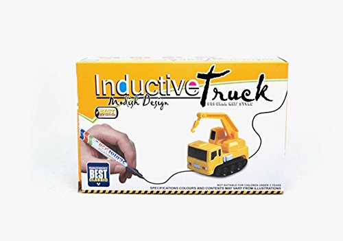 Inductive Truck Magic Pen Car Follow Trail Inductive Car Tank Truck Toy for Kids - Yellow Truck