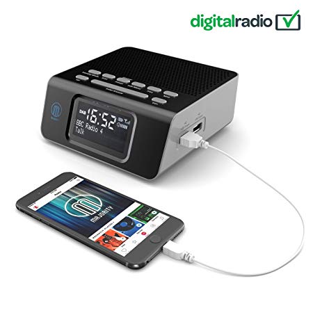 Majority Abbey BT DAB/DAB /FM Battery Portable Radio, Bluetooth, Dual USB Device Charging, Dual Alarm Clock, Snooze and Sleep (Black)