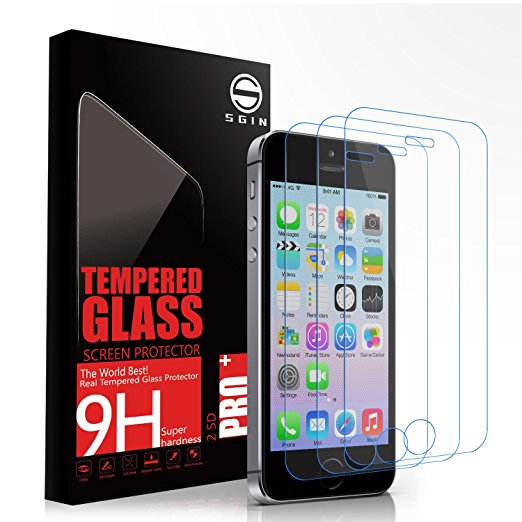 iPhone 7 6S 6 Glass Screen Protector, SGIN [3 Pack] 4.7 inch Premium Tempered Glass-Clear Transparent and 3D Touch Compatible, Scratch-Resistant Maximum Impact Protection Anti-Shatter Film for iPhone 7 6S 6
