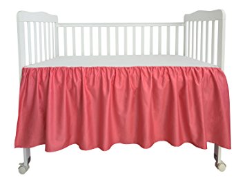 PHF Crib Bed Skirt 100% Cotton Sateen Pack of 2 pieces 52"x28" Red