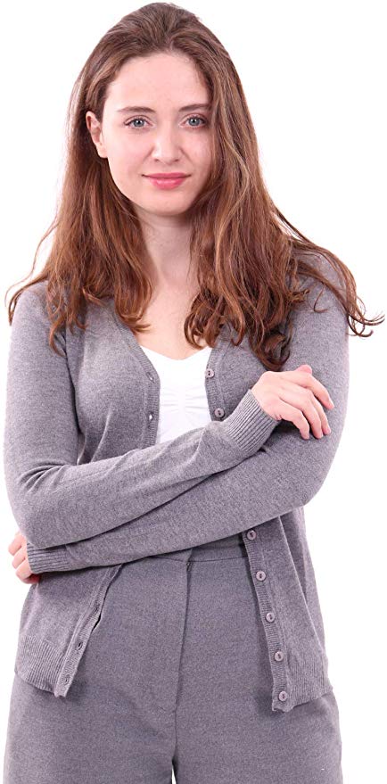 WuhouPro Womens Button Down Long Sleeve Knit Cardigan Sweater