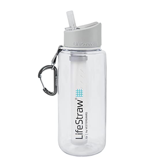 LifeStraw Go Water Filter Bottle with 2-Stage Integrated Filter Straw for Hiking, Backpacking, and Travel