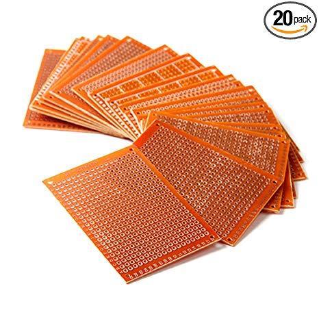 HiLetgo 20pcs Solder Finished Prototype PCB for DIY 5x7cm Circuit Board Breadboard