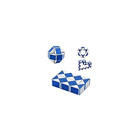 Leoie shengshou Snake Magic Ruler Twist Puzzle Cube, Blue/White