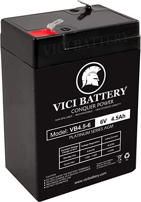 VICI Battery VB4.5-6 for Duracell DURA6-5F 6V 5.0Ah SLA