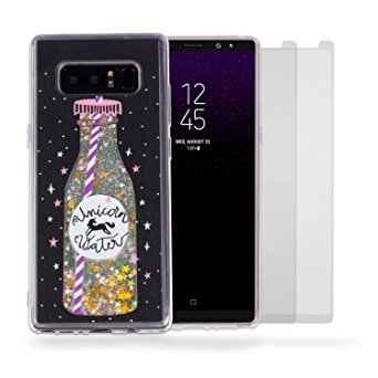 Samsung Galaxy Note 8 Case, SOJITEK Liquid Hard Phone Pink/Black Soda Pop Case for Samsung Galaxy Note 8 w/2PK Tempered Glass Screen Protector