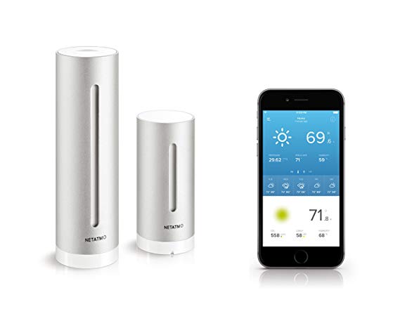 Netatmo Weather Station Indoor Outdoor with Wireless Outdoor Sensor, Compatible with Amazon Alexa