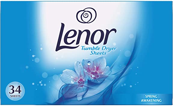 Lenor Fabric Tumble Dryer Sheets Spring Awakening, Helping Protect Your Clothes, 34 Sheets