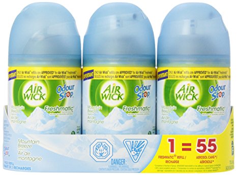 Air Wick Air Freshener, Freshmatic Refill, Mountain Breeze, 3 Count