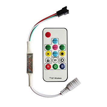 Tesfish 300 Kinds of Changes Digital LED Strip Controller with 14Key RF Wireless Remote for DC5V/12V/24V WS2812B WS2812 Strip
