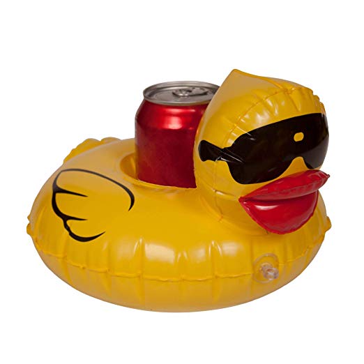 GAME 5020 Derby Duck Inflatable Pool Float Cup Holders, Small, Yellow
