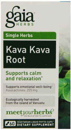 Gaia Herbs Kava Kava Root Liquid Phyto-Capsules 60 Count