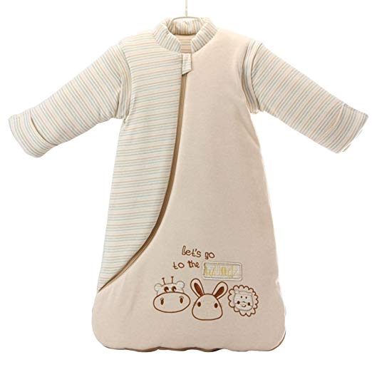 EsTong Unisex Baby Sleepsack Wearable Blanket Cotton Sleeping Bag Long Sleeve Nest Nightgowns Thickening Rabbit Small