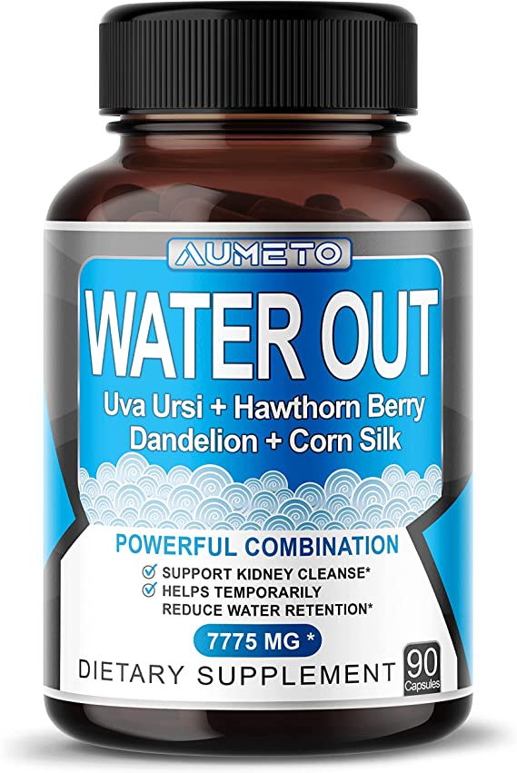 Ultra Natural Water Out Pills 7,775 mg Maximum Potency with Uva Ursi Hawthorn Berry Dandelion Corn Silk - Full Body Cleanse and Kidney & Stomach Support (90 Count (Pack of 1))