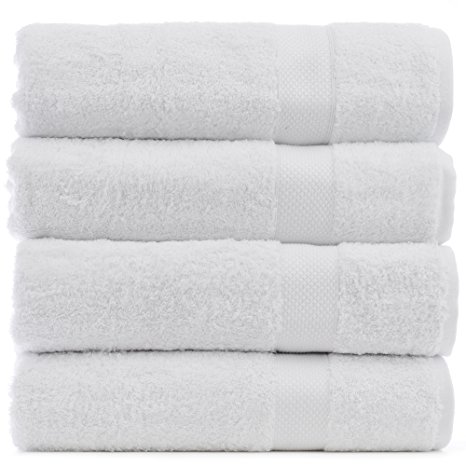 Bare Cotton Luxury Hotel & Spa Turkish Bath Towels, White, Set of 4
