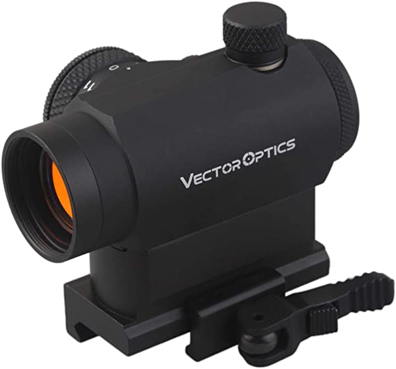 TAC Vector Optics Maverick 1x22 T-1 Tactical Compact Red Dot Sight Scope with Quick Release QD Mount for Rifles Handguns Airsoft Color Black