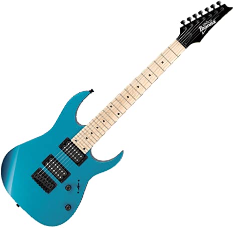 Ibanez GRG 7 String Solid-Body Electric Guitar, Right, Metallic Light Blue, Full (GRG7221MMLB)