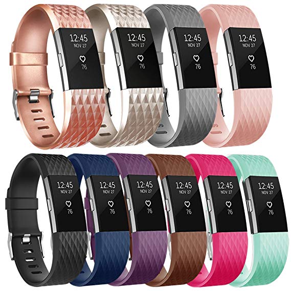 Vancle Replacement Bands for Fitbit Charge 2, 10 Pack