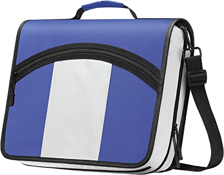 MoKo Zipper Binder, 3 inch 3 Ring Binder with Zipper, 600 Sheet Capacity Multi-Pocket School Binder Organizer, Handle and Shoulder Strap Included, Blue & Gray