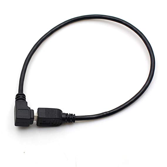MOTONG New 90 Degree Mini USB Male to Mini USB Female Cable, Mini USB Extension cable,20cm Length -Black